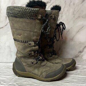 CAT Urban Utility Suede Buckskin Tall Winter Boots In Dark Dull Grey